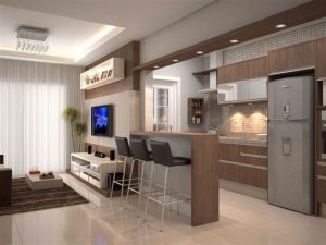 balcão integrando sala e cozinha