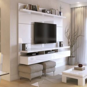 Móveis planejados - rack de tv suspenso economiza espaço